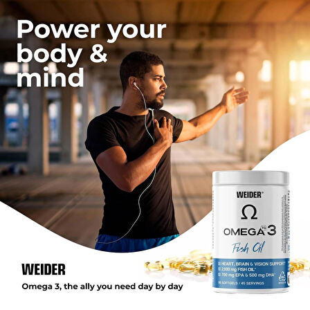 Weider Omega Fish oil (Balık yağı) 3 2000 mg 90 Softgels
