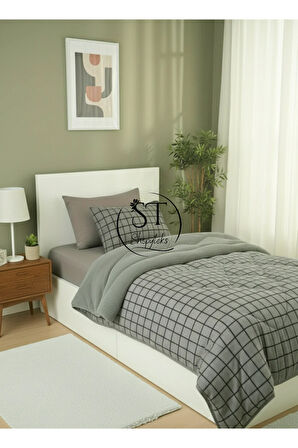 Tek Kişilik Welsoft Puffi Uyku Seti 155x215 | Çarşaflı | 2 Adet Yastık Kılıflı | Pamuklu % Yumuşak