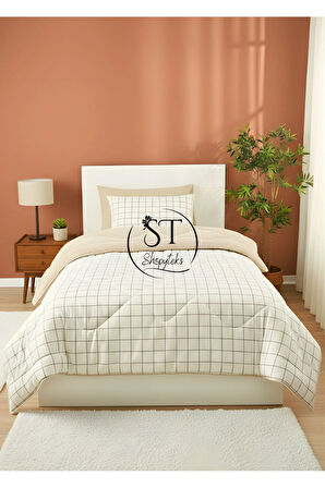 Tek Kişilik Welsoft Puffi Uyku Seti 155x215 | Çarşaflı | 2 Adet Yastık Kılıflı | Pamuklu % Yumuşak