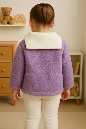 KIZ ÇOCUK KUZU WELSOFT NAKIŞLI  ARKASI ATKILI HIRKA YUMUŞAK DOKULU