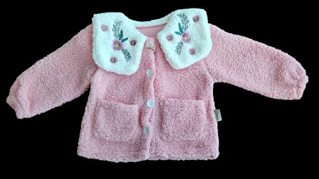 KIZ ÇOCUK KUZU WELSOFT NAKIŞLI  ARKASI ATKILI HIRKA YUMUŞAK DOKULU