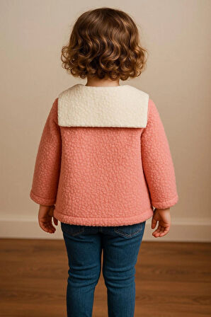 KIZ ÇOCUK KUZU WELSOFT NAKIŞLI  ARKASI ATKILI HIRKA YUMUŞAK DOKULU