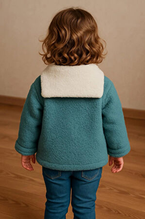 KIZ ÇOCUK KUZU WELSOFT NAKIŞLI  ARKASI ATKILI HIRKA YUMUŞAK DOKULU