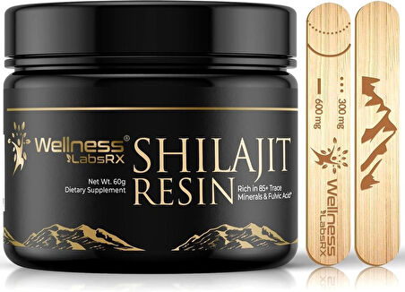 Wellness Labs Himalayan Shilajit for Men Resin with Fulvic Acid and Trace Minerals Immune Support 120 Servis