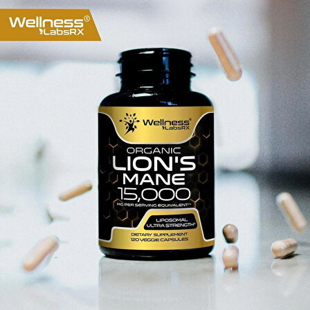 WELLNESS LABS Lions Mane Real Mushroom Brain, Memory and Focus Cognitive Immune 120 Caps