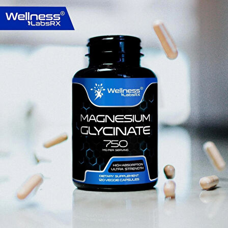 Wellness Labs Magnesium Glycinate for Magnesium Chelate Women and Men 750mg 120 Caps