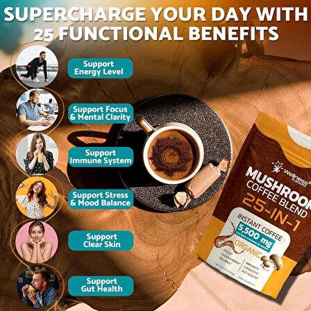 Wellness Labs Reishi Mushroom Coffee in-1 Lions Mane Shiitake 90 Servings