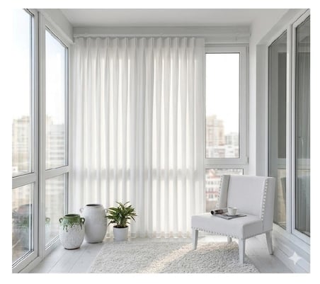 Taç Atlas Saten Pileli Güneşlik Perde-Balkon pencereleri için -Özel Üretim - 1/2 (Seyrek) Pİle