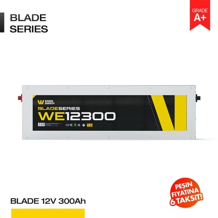 12V 300Ah LiFePO4 Blade Series Bluetooth'lu Lityum Demir Fosfat Akü/Batarya