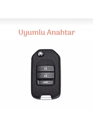 Honda Civic Fc5 Crv Hrv Uyumlu Sustalı Lüks Anahtar Koruma Kılıfı (KABI) Beyaz Renk