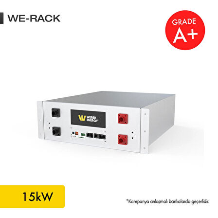 48V 300Ah - 15kW LiFePO4 Rack Series Bluetooth'lu Lityum Demir Fosfat Akü 