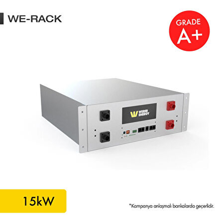 48V 300Ah - 15kW LiFePO4 Rack Series Bluetooth'lu Lityum Demir Fosfat Akü 