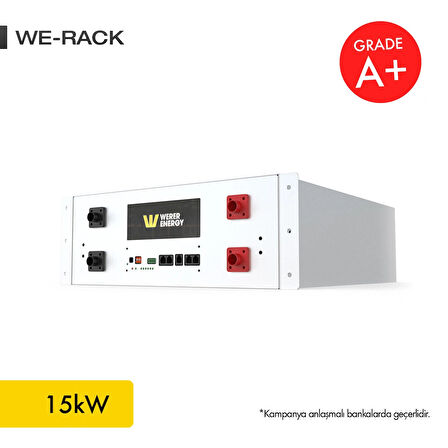 48V 300Ah - 15kW LiFePO4 Rack Series Bluetooth'lu Lityum Demir Fosfat Akü 