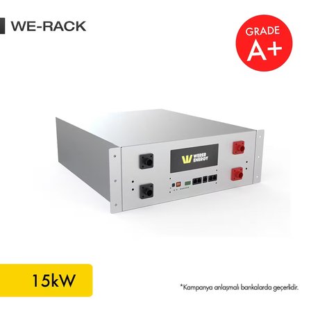 51,2V 300Ah - 15kW LiFePO4 Rack Series Bluetooth'lu Lityum Demir Fosfat Akü/Batarya