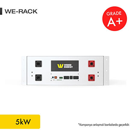 48V 100Ah - 5kW LiFePO4 Rack Series Bluetooth'lu Lityum Demir Fosfat Akü 
