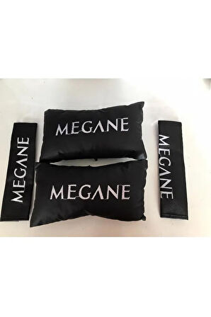 Megane Nakışlı Deri 1 Çift Boyun Yastık Ve 1 Çift Kemer Pedi