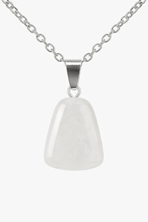 Sertifikalı AAA+ Kristal Kuvars Taşı Kolye – Beşgen Model, Gümüş Aparatlı