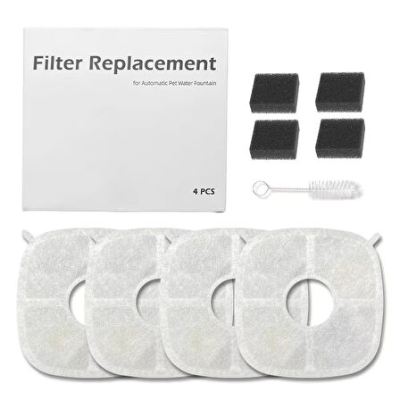 Haustier WF013 Otomatik Seramik Kedi Su Sebili Için Filtre Seti (4 Adet)