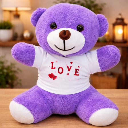 Premium Love Baskılı Tişörtlü Peluş Oyuncak Ayıcık Neşeli Detay Göz Alıcı Özel An