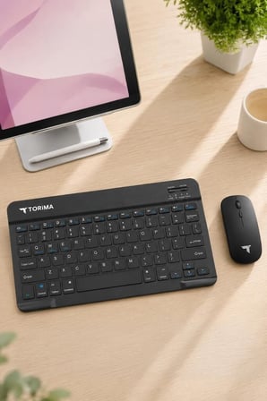 Özel Seri Tuş Takımı Masa Düzeni Masaüstü Set Kablosuz Klavye Mouse Seti TMK09 Siyah