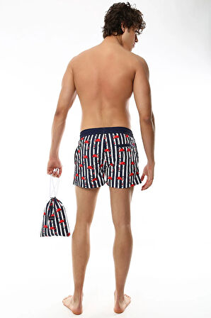 Deniz Şortu - Striped Flamingo