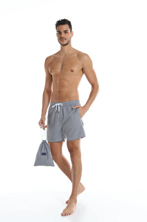 Mavi Çizgili Erkek Deniz Şortu - Blue Stripes