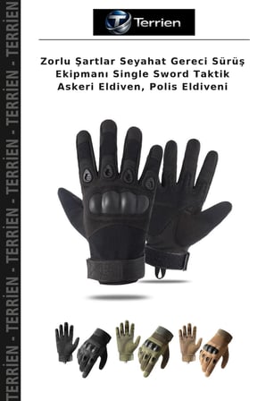 Zorlu Şartlar Seyahat Gereci Sürüş Ekipmanı Single Sword Taktik Askeri Eldiven, Polis Eldiveni