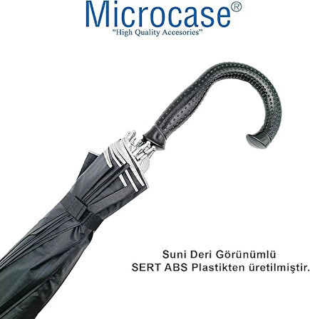 Microcase Unisex Otomatik 16 Telli Rüzgara Dayanıklı Su Geçirmez  Baston Şemsiye SİYAH AL4664