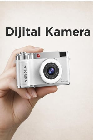 Premium Mini Dijital Retro Kamera CMR50 Beyaz 48MP Günlük Alet Hatıra Aleti Çocuk Kamerası