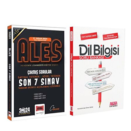 Yargı 2024 ALES Son 7 Yıl Çıkmış Sorular ve AKM Dil Bilgisi Soru Bankası Seti 2 Kitap