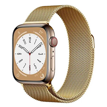 Apple Watch 8 7 6 5 4 3 Se Ultra Uyumlu 42 / 44 / 45 / 49MM Milano Loop Çelik Örme Metal Mıknatıslı Kordon