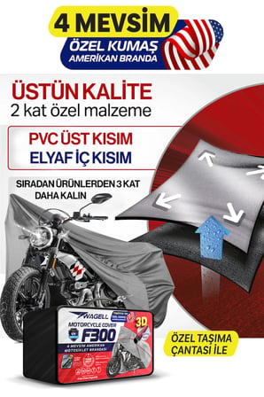 Aprilia RS 125  Amerikan Fitilli Motosiklet Brandası Çadır Örtü - Miflonlu