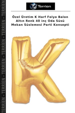 Özel Üretim K Harf Folyo Balon Altın Renk 40 inç Oda Süsü Mekan Süslemesi Parti Konsepti