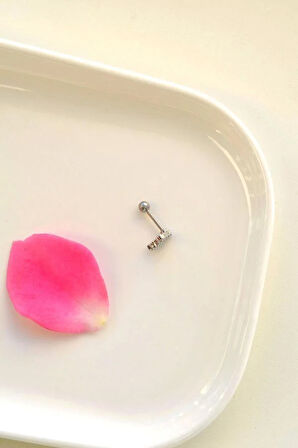 W Harfi Piercing Gümüş Renkli Harf Piercing W