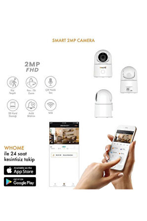 Whome Bebek Kamerası Yapay Zeka Destekli 360° Gece Görüşlü Çift Yön Ses Alarm (ADAPTÖR DAHİLDİR)