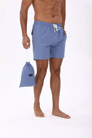 Stretch Mavi Deniz Şortu