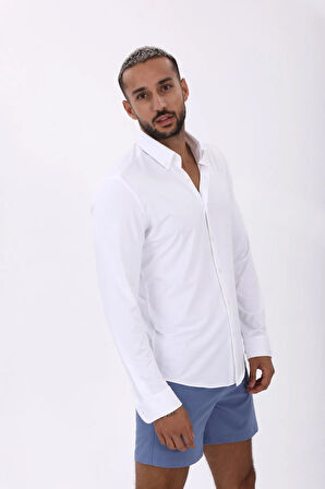 Polyamid Beyaz Gömlek