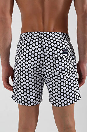 Black Round Deniz Şortu