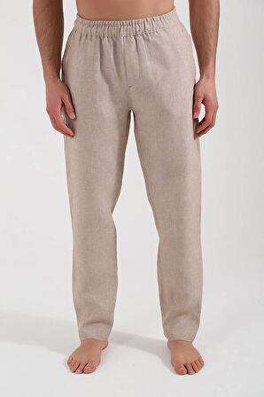 Bej Keten Pantolon
