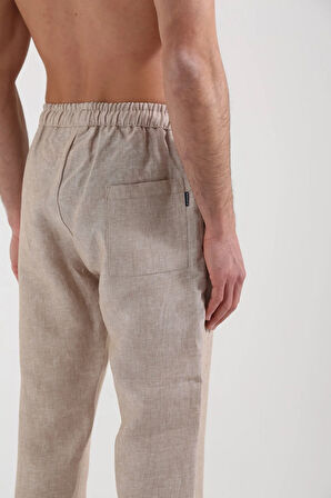 Bej Keten Pantolon