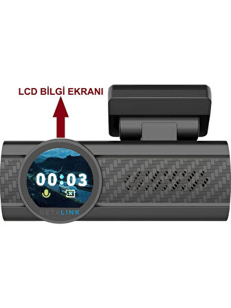 Getalink Q5 3K Gece Görüşlü Ultra HD Wi-Fi Araç İçi Kayıt Kamerası | Dahili Ekranlı, Geniş Açı, G-Sensör, Kablosuz Bağlantı