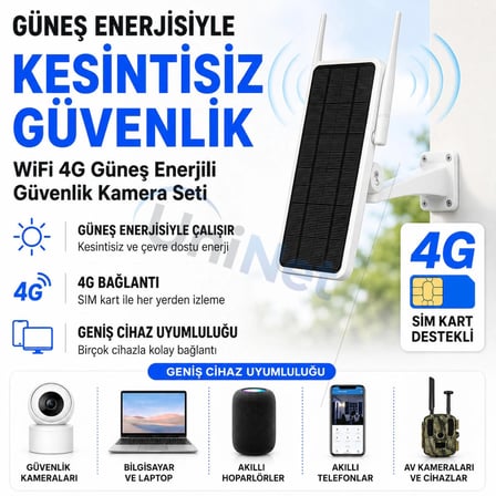 Güneş Enerjili 4g Sım Kartlı Router – Yüksek Kapasiteli Batarya, Dış Mekân Internet Sistemi