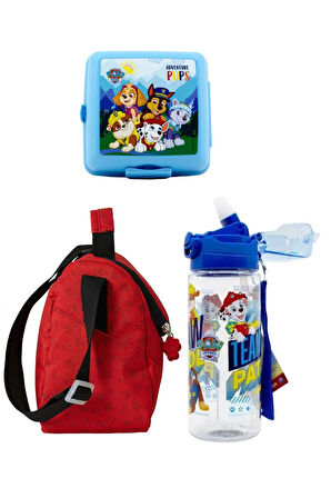 Paw Patrol  Beslenme Çantası + Suluk + Beslenme Yemek Kabı (3Lü Set)