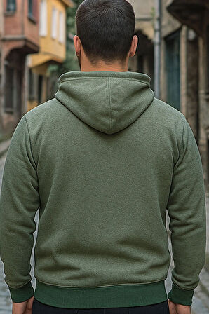 Erkek Yeşil Kapüşonlu Sweat