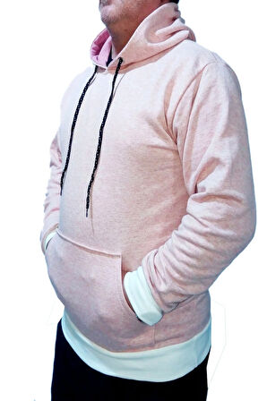 Pembe Kapşonlu Sweatshirt