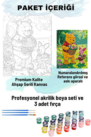 Sayılarla Boyama Seti Numaralı Tuval Fırça Boya 40x50 Cm - WİNNE