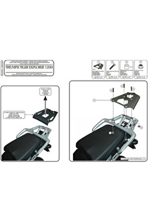 Sra6403 Trıumph Tıger Explorer 1200 (12-17) - Tıger 1200 (18)arka Çanta Taşıyıcı Uyumlu