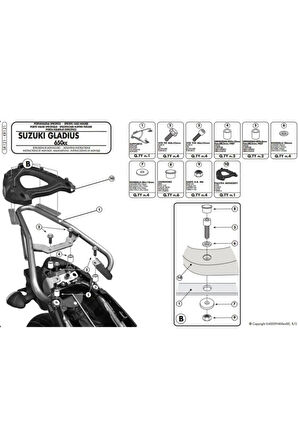 Sr121 Suzuki Gladıus 650 09 16 Uyumlu Arka Çanta Taşıyıcı