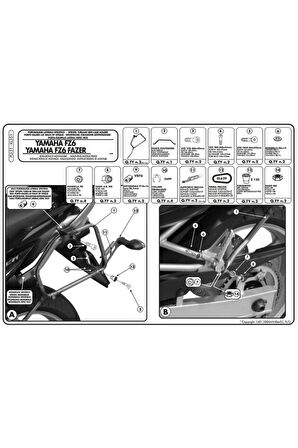 Pl351 Yamaha Fz6 - Fz6 600 Fazer (04-06) Yan Çanta Tasıyıcı