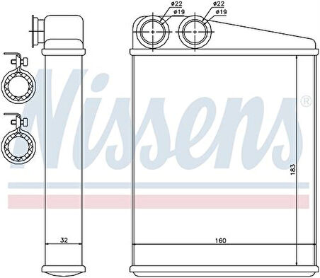 Wisco 1698300761 Kalorifer Radyatörü Brazing 183X160mm 1698300761